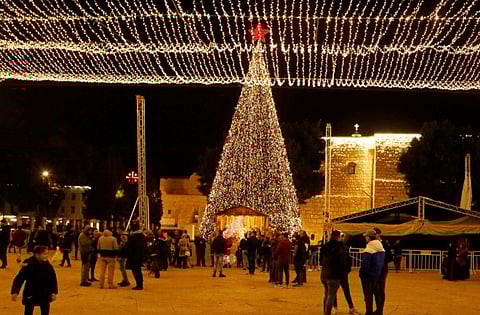 The Manger Square in Bethlehem in the Israeli-occupied West Bank on December 17, 2019.