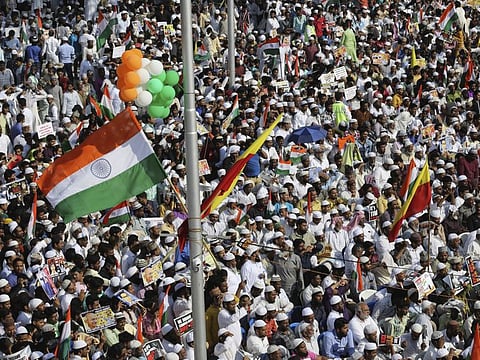 People protest against a new citizenship law that opponents say threatens India's secular identity, in Bangalore, India, on January 3, 2020. The new citizenship law and a proposed National Register of Citizens have brought thousands of protesters out in the streets in many cities and towns since Parliament approved the measure on December 11.