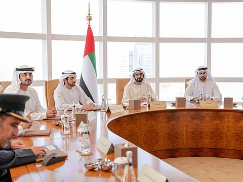 Shaikh Mohammad at the first meeting for Dubai Council