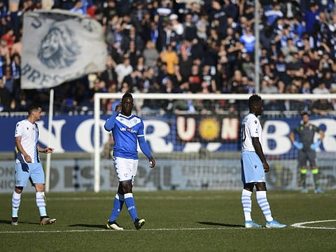 Brescia's Balotelli was abused by Lazio fans.