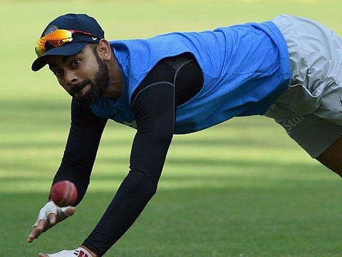 India's Virat Kohli in training.