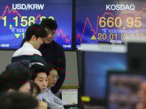 Global markets followed Hong Kong and other Asian markets down again on Thursday.