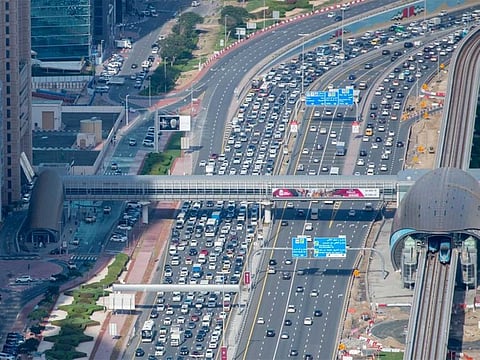 File picture of traffic on Sheikh Zayed Road in Dubai