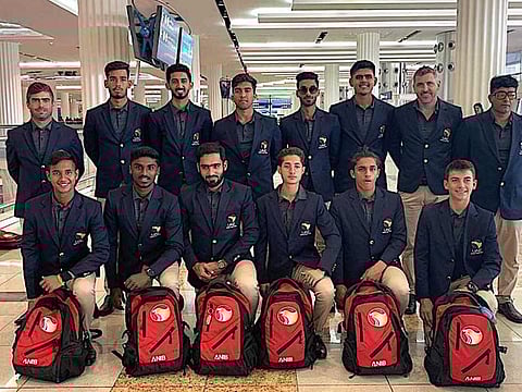 UAE Under-19 team strikes a pose before their departure for South Africa to take part in the Youth World Cup.