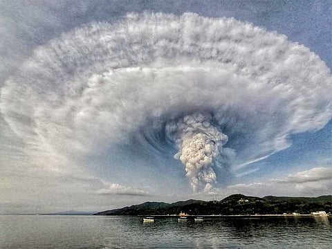 Taal Volcano eruption from Anilao, Batangas