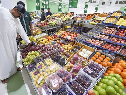 People at Fruit and Vegetable section in Waterfront Market at Deira