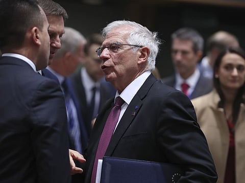 European Union foreign policy chief Josep Borrell at a meeting on Friday. EU foreign ministers and Nato Secretary General Jens Stoltenberg are gathering in Brussels for an emergency meeting during which they are expected to discuss the Iran nuclear deal.