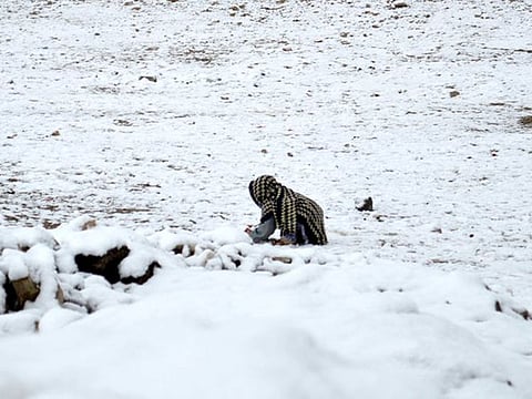 Image of snow in Pakistan: Rains and avalanches damaged over two dozens houses, several shops and a mosque in these two regions.