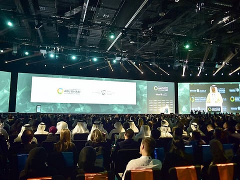 Dr. Sultan Ahmed Al Jaber, UAE Minister of State, Chairman of Masdar, delivers a speech at the Abu Dhabi Sustainability Week on 13th January, 2020