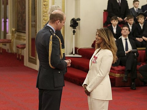 Rapper and singer MIA - real name Mathangi Arulpragasam is made an MBE (Member of the Order of the British Empire) by the Duke of Cambridge at Buckingham Palace. PA Photo. Picture date: Tuesday January 14, 2020. Photo AP