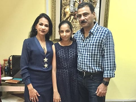 Dr. Poonam Sharma pictured here with her husband and daughter Vinita. Dr. Poonam is a practicing doctor in Dubai. She said reputation of the school, its brand name mattered most when it came to picking an institution for her daughter. Her daughter Vinita Sharma, 17 is in grade 12 at the Delhi Private School (DPS) – Jebel Ali.