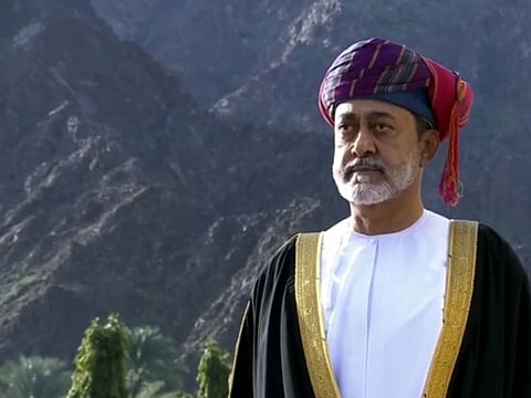 Oman's new Sultan Haitham Bin Tariq Al Said near the Royal Family Council in Muscat, Oman
