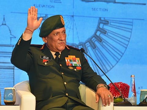 Chief of Defence Staff General Bipin Rawat speaks during the Raisina Dialogue 2020, in New Delhi, on January 16, 2020.