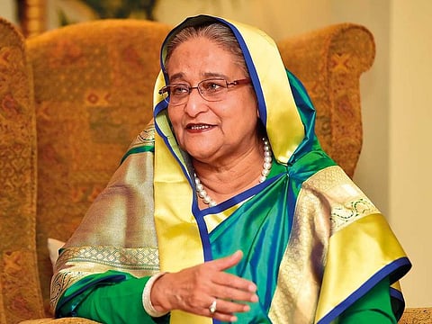 Bangladeshi Prime Minister Sheikh Hasina during an interview with Gulf News.