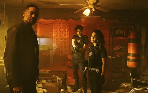 Mike Lowrey (WILL SMITH), Rafe (CHARLES MELTON and Kelly (VANESSA HUDGENS) track down a lead in Columbia Pictures' BAD BOYS FOR LIFE.