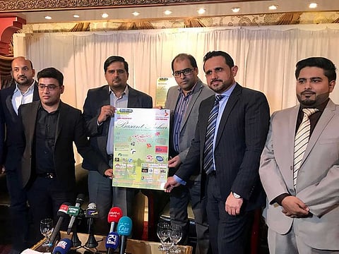 Ali Hassan (from right), Asif Siddiqui, Syed Umar Farooq, Rizwan Ashraf Rana,Deepak Vishnu Bulchandani and Imran Ali at a press conference in Dubai to announce the 'Basant Bahar' festival.