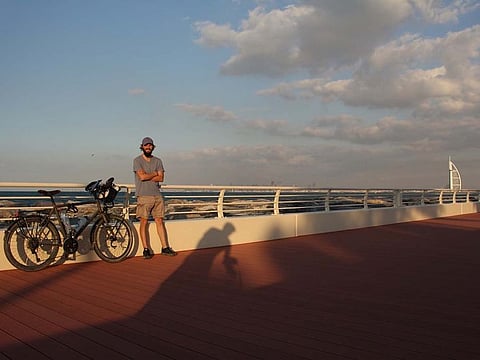 Chris Fritze cycled from Germany to the UAE to raise funds for underprivileged pupils