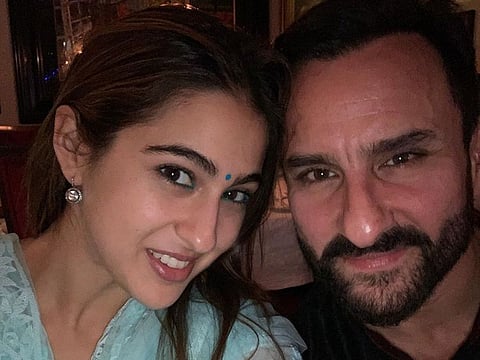 Taking a break from her busy shoot schedule, actress Sara Ali Khan celebrated Diwali with her father Saif Ali Khan, actress Kareena Kapoor Khan, Ibrahim Ali Khan and Taimur Ali Khan.