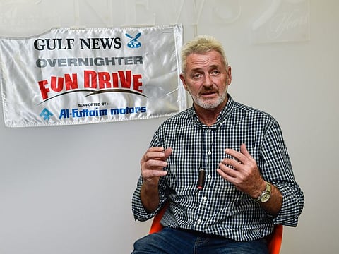 John Siplller, route director 37th Gulf News Overnighter Fun Drive talking to Gulf News. Photo: Virendra Saklani/Gulf News