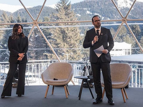 Mohammed Abdullah Al Gergawi, UAE's Minister of Cabinet Affairs and the Future, speaking at the World Economic Forum in Davos on Wednesday.