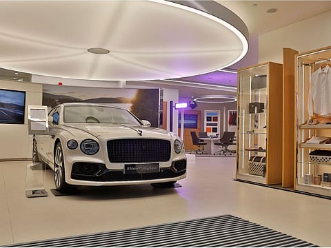 The new Bentley Flying Spur at the new Bentley Emirates showroom in Abu Dhabi.