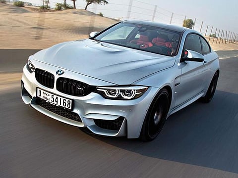 The BMW M4 has a 3.0-litre twin-turbo inline six-cylinder mated to a seven-speed dual-clutch auto and makes 425 horses and 550Nm of torque...