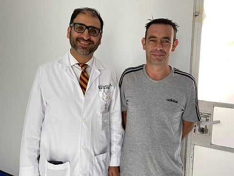 A British expat suffering from a severe bowel condition caused by his poor diet had to have a third of his colon removed at Rashid Hospital three days ago. Colin Fisher, 44, from Scotland underwent elective surgery under consultant general surgeon Dr Omar Al Marzouqi on January 20 for severe diverticulitis, where a third of his infected colon was removed through keyhole surgery. Three days later he was back on his feet and discharged however thanks to the minimal invasive procedure.