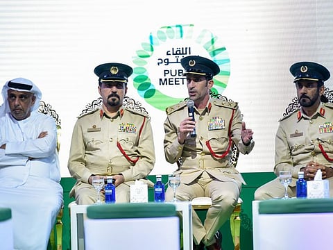Major General Abdullah Khalifah Al Marri, Commander in Chief of Dubai Police, during the public meeting event organised by Dubai Police Head quarters at Elbait Metwahid hall in Al Qarqa, Dubai. 23rd January 2020. Photo: Ahmed Ramzan/ Gulf News