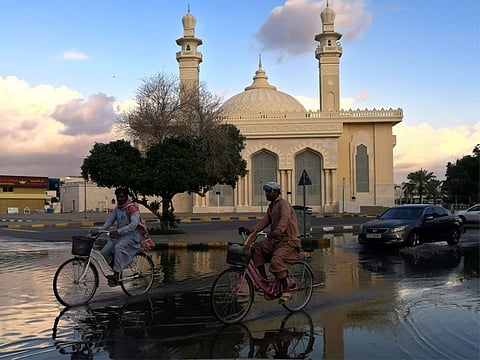 When it rained in Sharjah today afternoon.