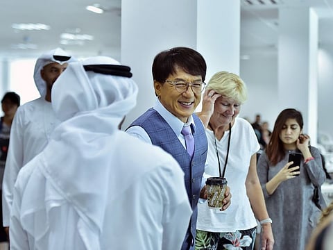 Superstar Jackie Chan talks to the media about his latest movie Vanguard at Dubai Studio City on 18th March 2019. Photo Clint Egbert/ Gulf News