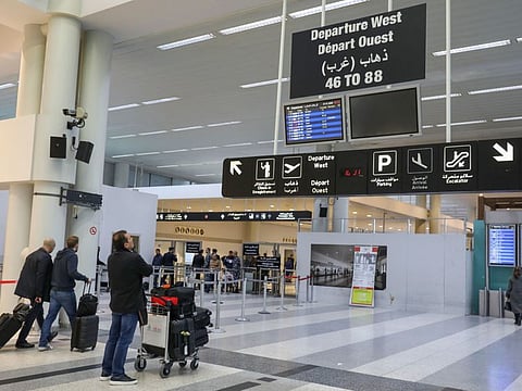 People are pictured inside the terminal at Beirut International Airport Beirut, on January 27, 2020.