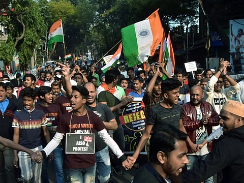 ANI
Demonstrators protesting against India’s newly introduced Citizenship Amendment Act and the National Register of Citizens in Kolkata, West Bengal.