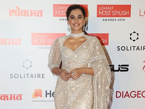 Mumbai: Actress Taapsee Pannu at the Red Carpet of 4th Lokmat Most Stylish Awards in Mumbai on Dec 18, 2019. (Photo: IANS)