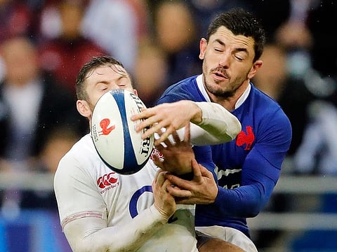 Action during a Six Nations Rugby Union match between France and England in February before all sporting action was halted due to coronavirus.