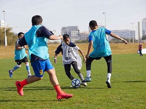 Future Stars and Hurricane FC in action