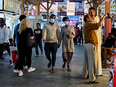 People wearing mask at Gold Souq in Dubai. 29th January 2020 Photo: Ahmed Ramzan/ Gulf News