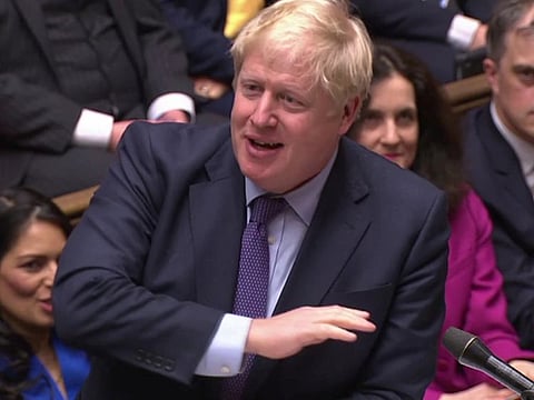 Britain's Prime Minister Boris Johnson speaks during the weekly question time debate in Parliament in London, Britain, February 5, 2020.