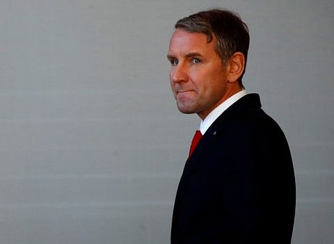 Bjoern Hoecke of Alternative for Germany (AfD) waits to cast his vote at the state parliament in Thuringia in Erfurt, Germany, on February 5, 2020.