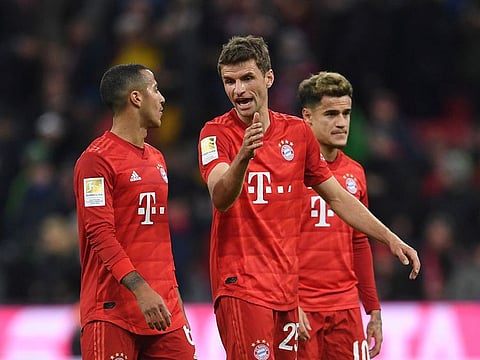 Bayern Munich's Thiago Alcantara and Thomas Muller vent frustrations after the draw with Leipzig