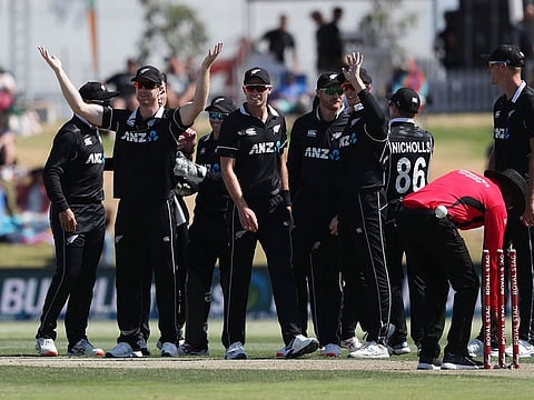 New Zealand celebrate their whitewash of India