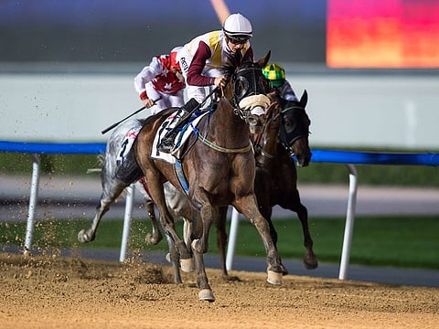 Rasi wins the the Group 2 Mazrat Al Ruwayah at Meydan