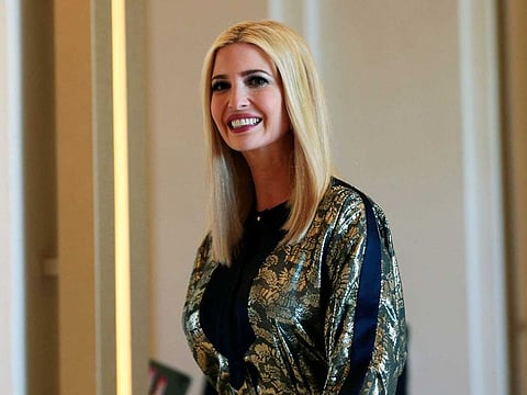 U.S. White House senior advisor Ivanka Trump leaves a hotel in Dubai, United Arab Emirates.