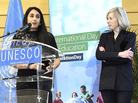 Hind Alowais and Stefania Giannini.