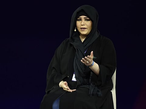 Sheikha Latifa bint Mohammad bin Rashid Al Maktoum, Chairperson, Dubai Culture and Arts Authority, UAE, delivers a speech at the Global Women’s Forum Dubai 2020 on 16th February, 2020.
