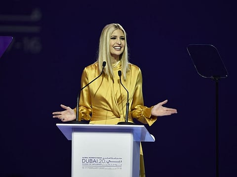 IVANKA TRUMP, Advisor to the President of the USA, delivers a keynote speech at the Global Women’s Forum Dubai 2020 on 16th February, 2020. Photo Clint Egbert/Gulf News