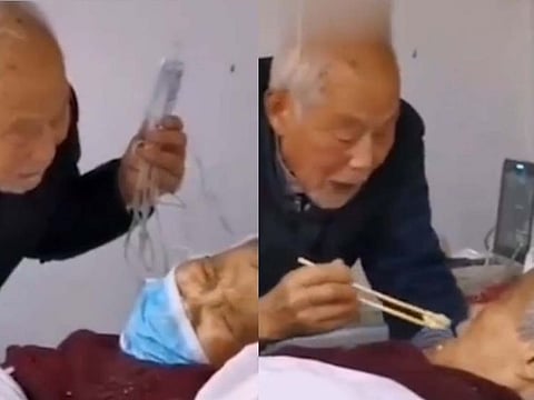 China: Video of old man suffering from coronavirus and taking care of his ill wife has gone viral