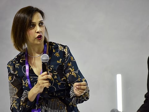 Zohra Khan, Global Policy Advisor, Governance & National Planning, UN Women, (left) at the Global Women’s Forum Dubai on 17th February, 2020. Photo Clint Egbert/Gulf News