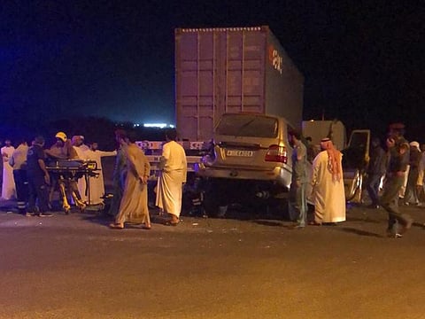The scene of the crash in Ras Al Khaimah.