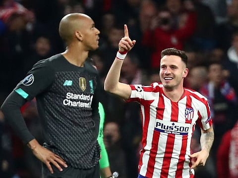 Atletico Madrid's Saul Niguez scored the only goal against Liverool in the first leg