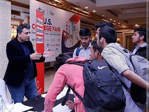Students during the EducationUSA Pakistan fair in Islamabad. Photo courtesy EducationUSA